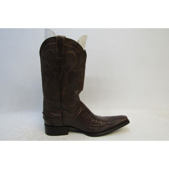 El General Mens 9 D Brown Leather Lizard Print Cowboy Western Boots main image 7